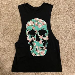 Women’s floral skull tank top